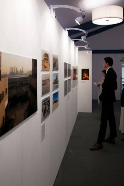 A photography exhibition wall